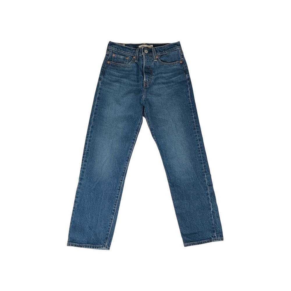 Levi's Premium Wedgie Straight Jeans Women's 25 High Rise Medium Wash Blue
